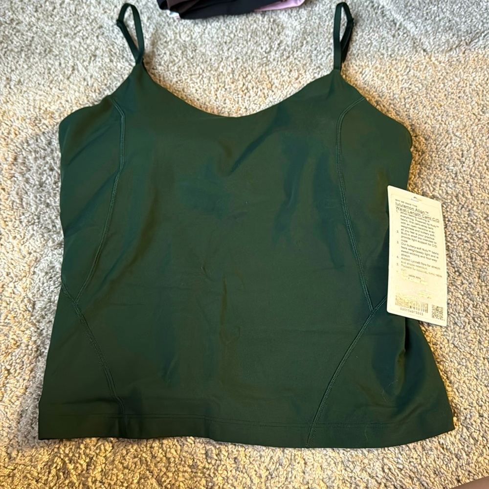 Lululemon Align Cami Tank (race length) Legacy Green Sz 8 NWT
